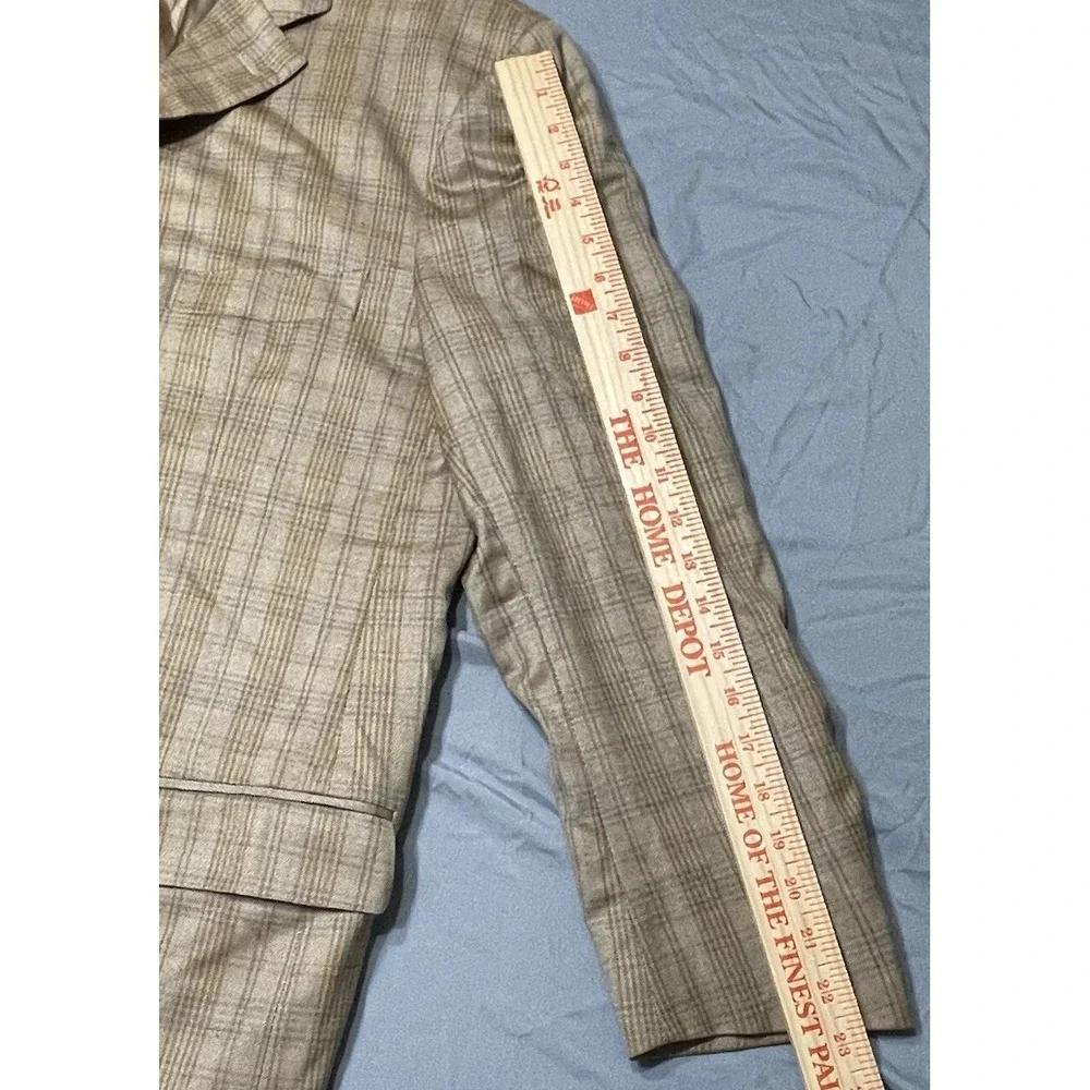 Isaia Napoli Jacket Mens 3Button SportCoat 140s Wool Brown Plaid 56IT US46 Flaws